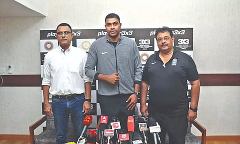 (L to R) Aezaz Ahmed, Secretary TNBA, Arjun Aadhava, President of BFI and Norman Isaac, Chairman, BFI