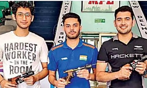 Anish-Vijayveer-Adarsh bag bronze in 25 m rapid fire pistol event