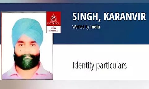 Member of Khalistan outfit Babar Khalsa Karanvir Singh (Photo: credit/ interpol website))