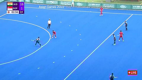 Men in blue beats against Singapore (Screengrab)