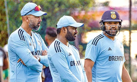 India captain Rohit Sharma during a practice session