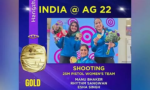 Asian Games: India wins second Gold in shooting, top finish for Women's 25 m pistol team