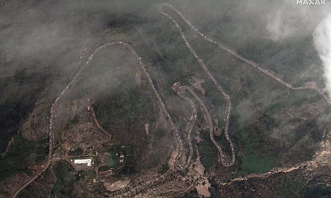 Aerial view the blast site. Reuters