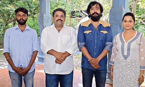 Vijay Karthik, Seenu Ramasamy, Arun and Niranjana during the launch ceremony