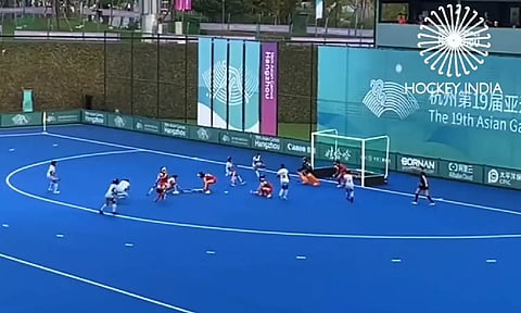 Screengrab of the game. Twitter - Hockey India