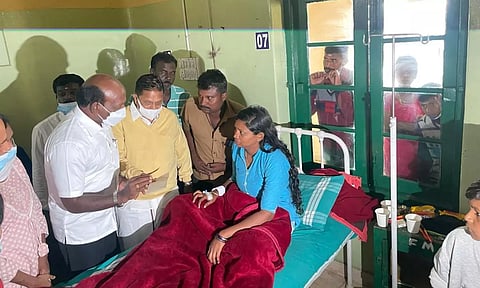 Ma Subramanian visits the injured victims.