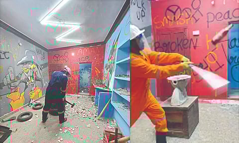 Inside the Rage room