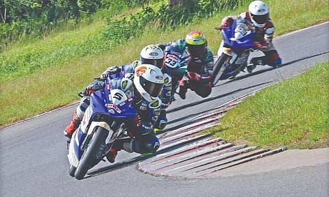 Prabhu Arunagiri in action on Sunday