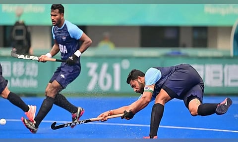 Indian hockey players in action (Image: ANI)
