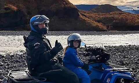 Chris Hemsworth with 11-year-old daughter India Rose in Iceland. (IANS)