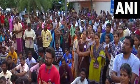 Visuals of the protest (ANI)