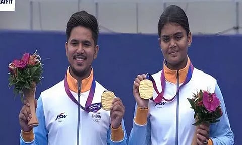 Ojas Deotale and Jyothi Surekha. (Photo- Narendra Modi Twitter)