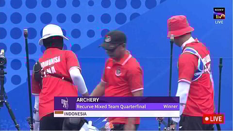 &nbsp;India loses to Indonesia in Recurve Mixed Team Quarterfinal (Screengrab)