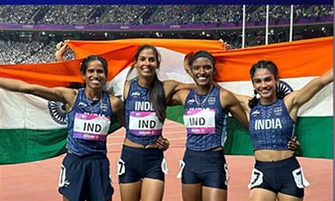 Indian women's 4x400m relay team (Image: ANI)