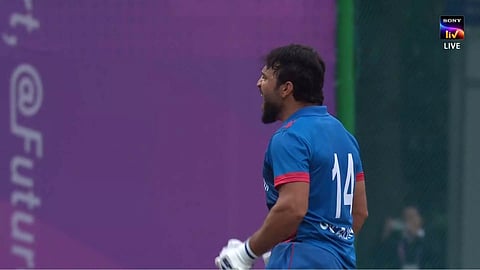 Afghanistan celebrates their victory over Pakistan in men's semifinal 2 (Screengrab)