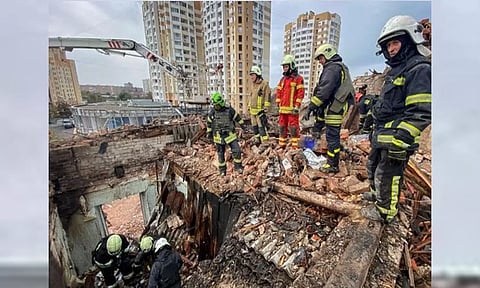 Russian missile strikes residential building in Kharkiv (ANI)