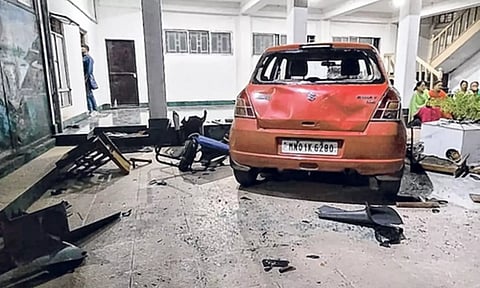 Things strewn around by vandals.