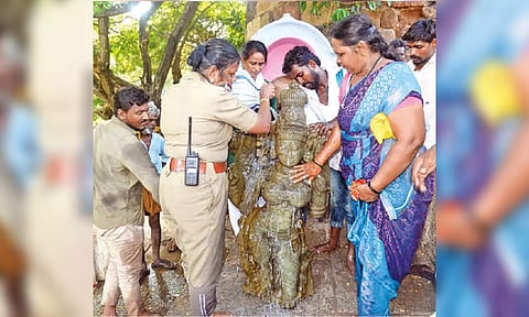 Devotees find 3-foot idol of Amman in canal near Thanjavur temple