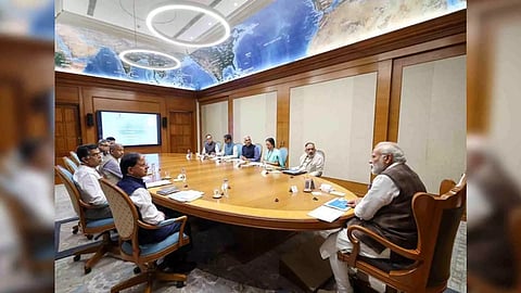 Prime Minister Narendra Modi chairs review meeting on I-Day speech announcements. (Photo/PIB)