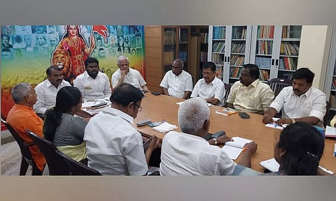BJP national general secretary BL Santhosh chairing the core committee meeting in Chennai on Tuesday