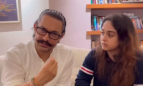 &nbsp;Aamir Khan and his daughter Ira Khan (Photo: IANS)&nbsp;