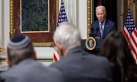 US President Biden participates in a roundtable with Jewish community leaders at the White House. (Photo: Reuters)