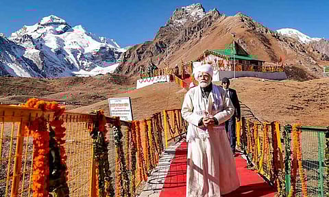 Prime Minister Narendra Modi at Parvati Kund, in Pithoragarh (PTI)