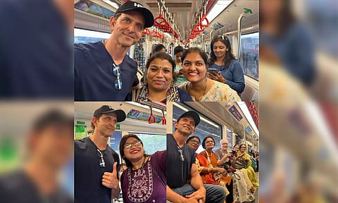 Hrithik Roshan takes metro ride for 'action shoot', clicks selfies with fans