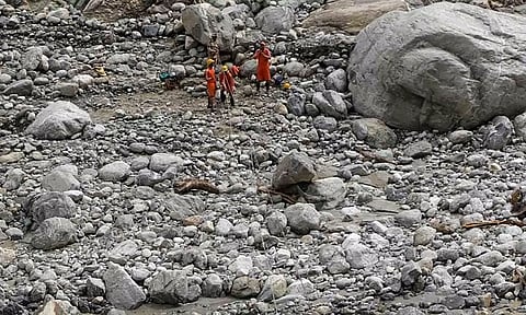 The flood claimed at least 37 lives, including those of 10 army jawans, and left 80 others missing. (PTI)