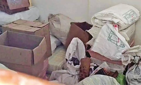 Seized raw materials for manufacturing cracker