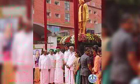 Chief Minister M.K.Stalin unveiled the statue of former President Abdul Kalam at Anna University, Chennai (X/@_Hemanathan_)&nbsp;