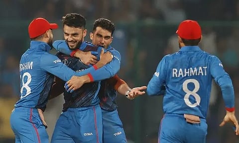 Afghanistan Players celebration after a wicket (X)