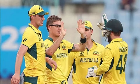 Adam Zampa (in glasses) celebrating a wicket. ANI