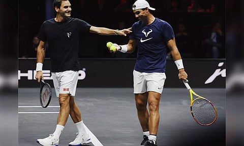 Roger Federer and Rafael Nadal (Photo: Roger Federer/ Twitter)