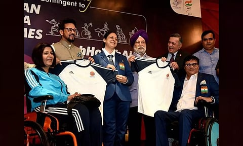 Sports Minister Anurag Thakur at send off ceremony of Asian Para Games (ANI)