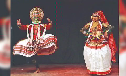 Artists performing kathakali at the 70th year anniversary of Alliance Française of Madras. (Photo credit: Hemanathan M)