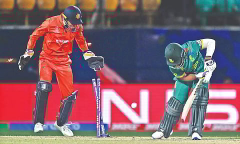 South Africa captain Temba Bavuma got out for 16.