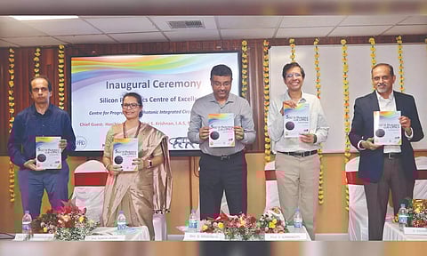MeitY Secretary S Krishnan (2nd from left), IIT-M director V Kamakoti and other delegates at the event on Friday.