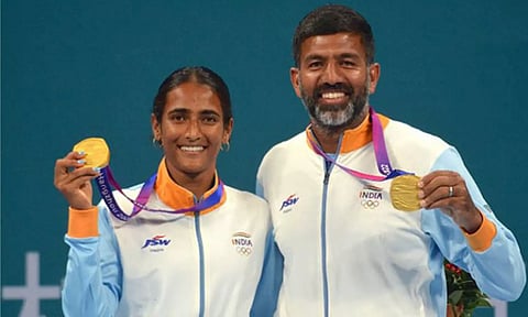 Rutuja Bhosale and Rohan Bopanna (Photo: Team India/ Twitter)