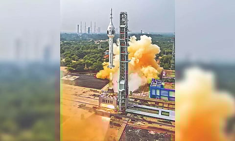 Rocket carrying TV-D1 test flight of Mission Gaganyaan lifts off from Sriharikota