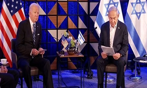 Israel PM Benjamin Netanyahu, US President Joe Biden (Image: ANI)