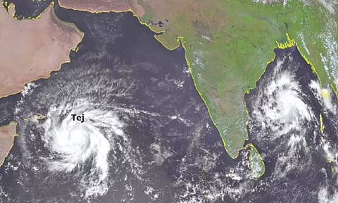 Satellite image of the cyclonic systems