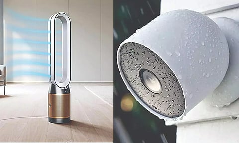 Dyson air purifier; Google Nest Cam