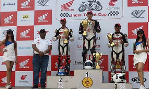 Kavin Quintal clinched the first position in the final race (IANS)