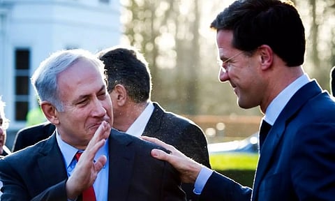 Israeli Prime Minister Benjamin Netanyahu and his Dutch counterpart Mark Rutte