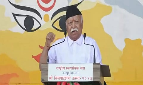RSS chief Mohan Bhagwat at Nagpur. (ANI)
