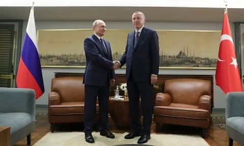 Russian President Vladimir Putin with Turkey President Recep Tayyip Erdogan (IANS)