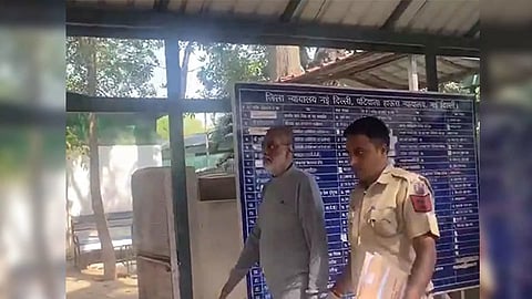 Visuals of Prabir Purkayastha being brought to court (Photo/ANI)