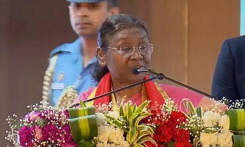 &nbsp;President Droupadi Murmu addressing the convocation ceremony (Photo: Dailythanthi)