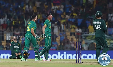 Keshav Maharaj celebrates after the Victory ( Photo:&nbsp;Justin George)